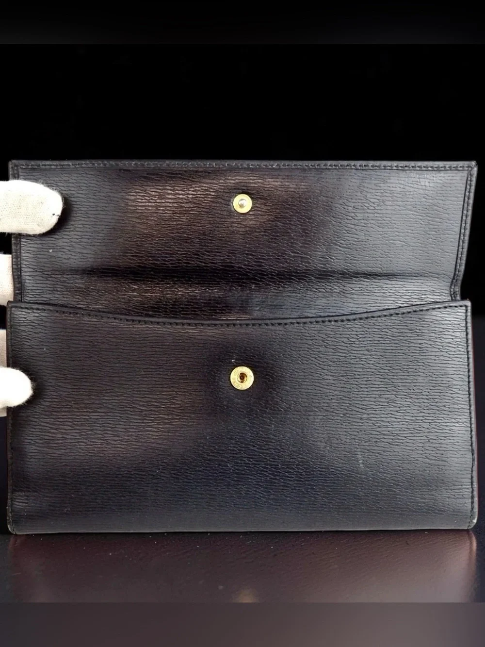 GUCCI Jackie Grained Leather Continental Wallet 🤩🖤 - Picture 7 of 13
